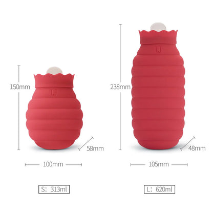 Bouillotte main 320ML – Portable & Réutilisable, Housse Silicone